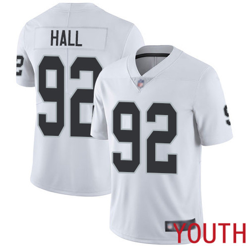 Oakland Raiders Limited White Youth P J  Hall Road Jersey NFL Football #92 Vapor Untouchable Jersey
